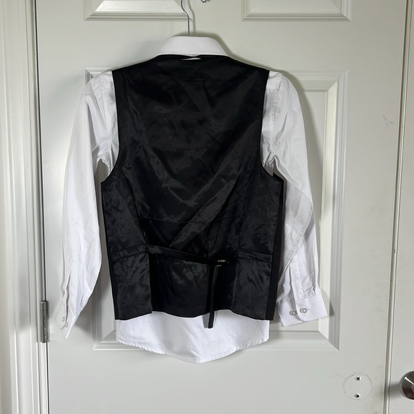 NWOT Boys Size 12 Perry Ellis 3 Piece Tuxedo Button Down Shirt with tie and vest - Picture 5 of 5